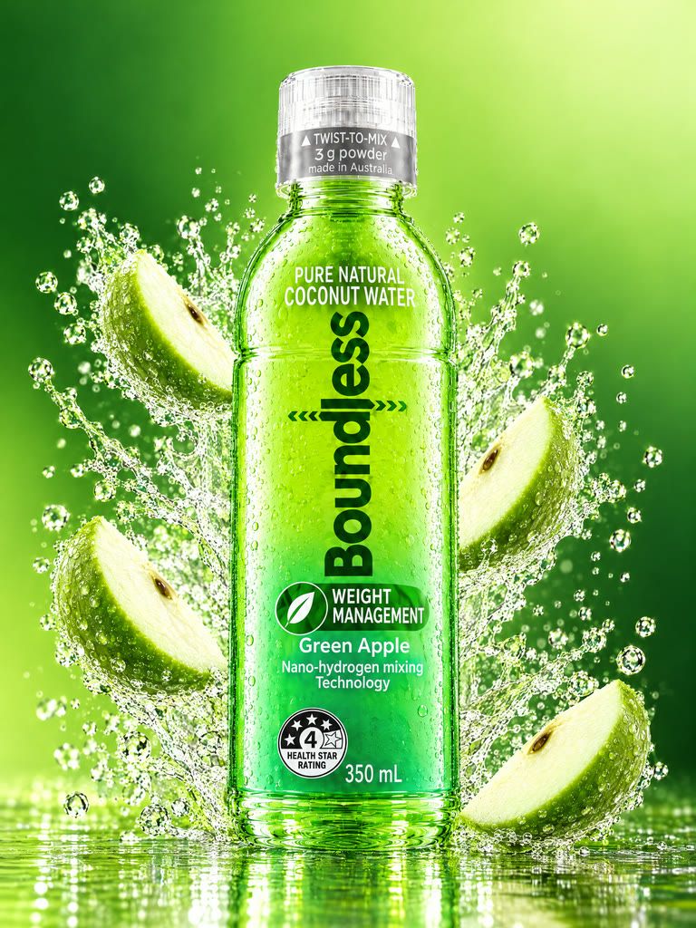 Boundless Weight Management functional coconut water, green apple, 350 mL twist-to-mix bottle